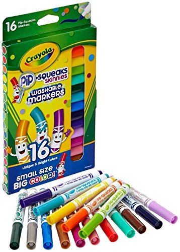 Crayola Pip-Squeaks Skinnies Washable Markers, Assorted Colors 16 ea