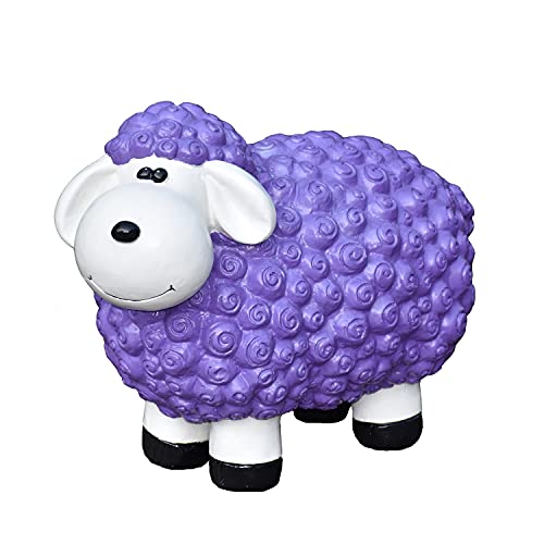 Dekofigur Schaf Bärbel in lila bunte Schafe Tier Figuren für Haus und Garten