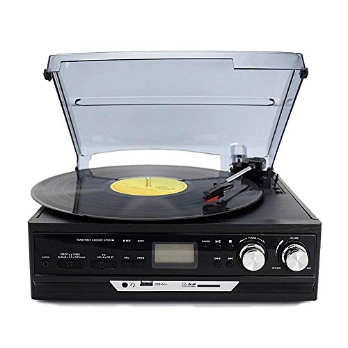 Plattenspieler, Retro-moderner Vinyl-Phonograph, Plattenspieler, antikes Grammophon, altes Audio-Kassettenradio, U, multifunktional