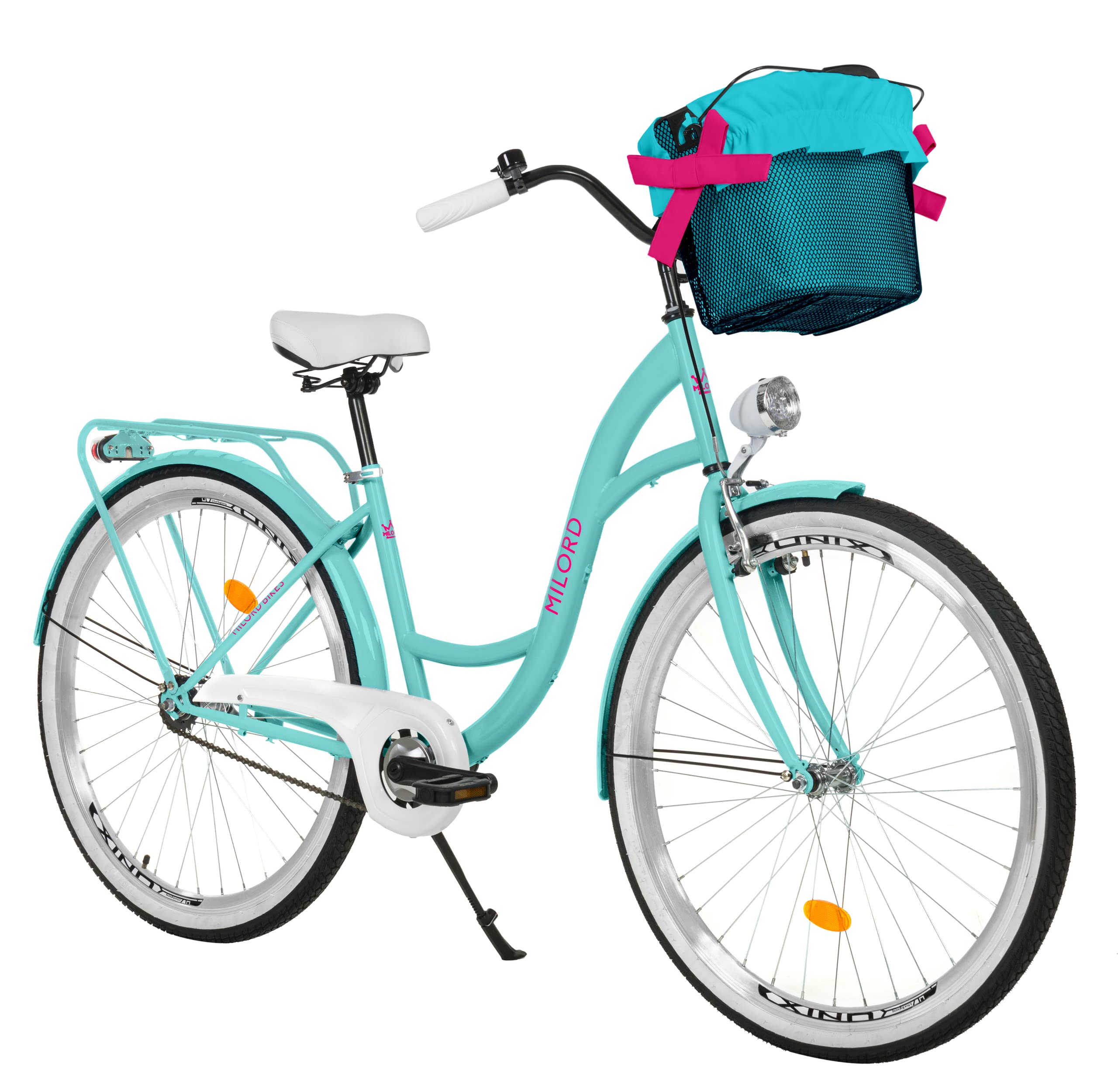 Komfort Fahrrad Citybike Mit Korb Vintage Damenfahrrad Hollandrad, 26 Zoll, Blau, 1-Gang