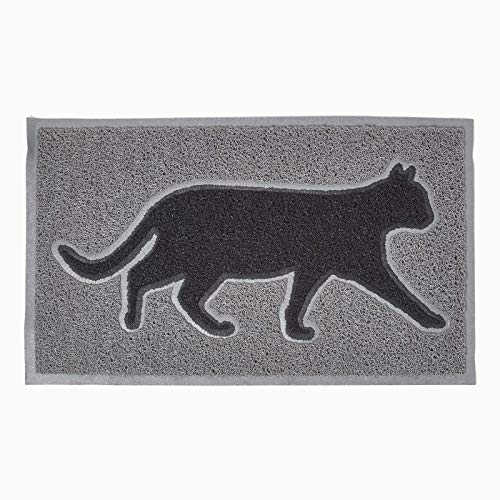 Homescapes rutschfeste Fußmatte/Schmutzauffangmatte Schwarze Katze, PVC, 73cm x 44cm