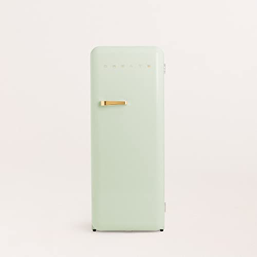 CREATE / RETRO FRIDGE 150 GOLD/grüner Kühlschrank mit Goldener Türgriff/Con congelador, 150 cm