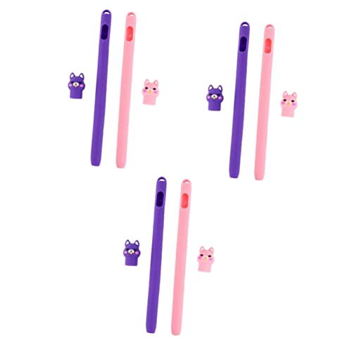 Gatuida 6 STK Apple Pink+ - Bleistifthülle Silikon Stylus - Hautschutzstiftstift Für Tiere Mit Niedlichem Softgrip Pink + Lila Stylus Lila Etui Halter Kompatibler Schutz