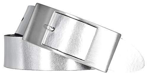Mytem-Gear Damen Leder Gürtel 35 mm Nappaleder Damengürtel (100 cm, Silber)