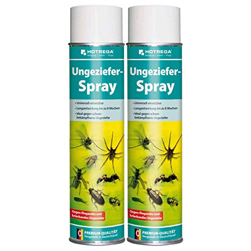 HOTREGA Ungeziefer Spray 600 ml - Insektenvernichter, Wespenspray, Insektenspray, Schädlingsbekämpfung, Mengen:2