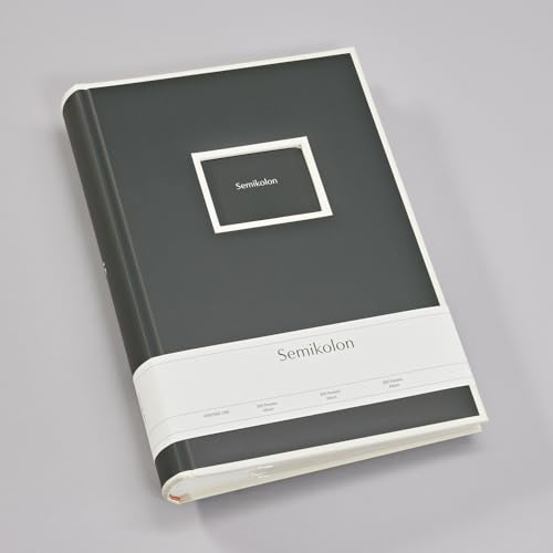 Semikolon 370036 300 Pockets Album – 22,5 x 32,8 cm – 100 Seiten cremefarben, für 300x 10x15 Fotos – lava stone grau