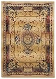 Klassischer Orientteppich mit Vintage-Effekt | sehr robust und strapazierfähig | 40 x 60 cm; Farbe: beige gold| Gabiro