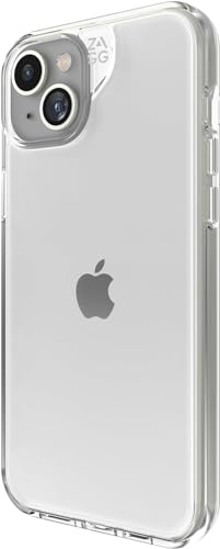 ZAGG Crystal Palace Schutzhülle für Apple iPhone 15/iPhone 14/iPhone 13, schlankes Design, 4 m Fallschutz, kabelloses Laden, Graphene, verbesserte Griffigkeit, klar