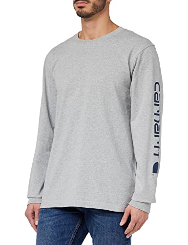 Carhartt Longsleeve Logo Langarm Shirt 100% BW EK231, Größe:XL, Farbe:Mittelblau