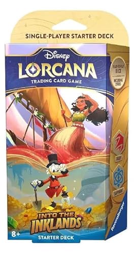 Disney Lorcana - Into The Inklands - Starter Deck - ENGLISCH + Heartforcards® Versandschutz (Ruby/Sapphire)