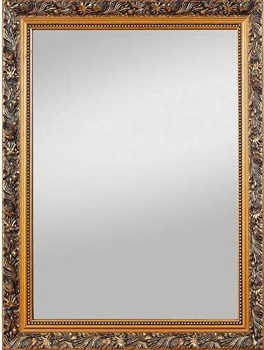your-homestyle Rahmenspiegel Emma Holz 55x70 / 50x150 / 70x170 Wandspiegel mit Rahmen rechteckig incl. Aufhänger für die Wandmontage Mirror (Gold, 70 x 55)