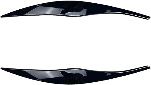 KAMNIK Auto-Scheinwerfer-Augenbraue für BMW 3 Series E90 E91 320i 330i 2005-2012 Augenbrauen-Abdeckungs-Ordnungsaufkleber Scheinwerferblenden Schutz und Dekoration Ersatz,Gloss Black