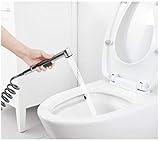 DYecHenG Toiletten-Bidet-Spray, WC-Duschkopf-Sprüh-Set, Hand-Bidet-Sprüher mit 3 m ausziehbarem PC-Schlauch-Eckventil für die Toilettenreinigung (Farbe: Silber, Größe: EINS)