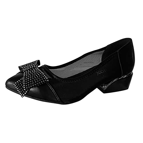 Damen Schuhe Klein Mesh-Stiefel für Damen, atmungsaktive Schnürschuhe, Flache Freizeitschuhe, Unisex, leichte Arbeitsschuhe, sportliche, atmungsaktive Fersenschutz Schuhe Damen (Black, 38)