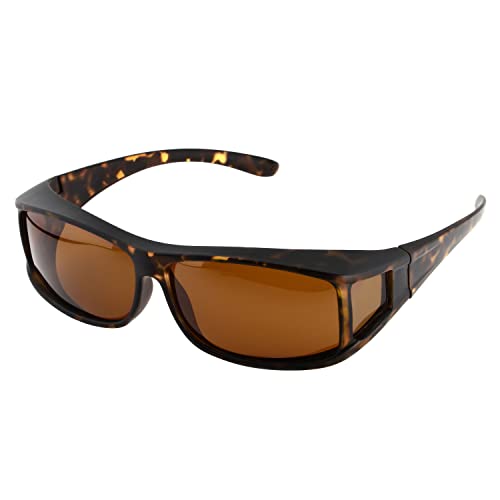 ACTIVE SOL Überzieh-Sonnenbrille für Herren | Sonnen-Überbrille UV400 | polarisiert | Fit-over Polbrille für Brillenträger (schildpatt)