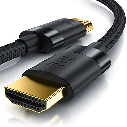 8K HDMI Kabel 2.1-8K @ 60Hz - 4K @ 120Hz - 10m (Meter) - HDTV 7680 x 4320 - UHD II - HDMI 2.1 2.0a 2.0b - HDMI-Kabel Ethernet - HDR - ARC - kompatibel zu PS4 PS5 Xbox Xbox Series X - schwarz