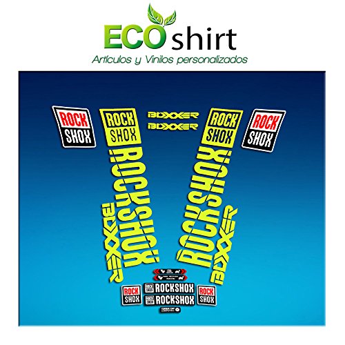 Ecoshirt 2G-KWL3-BI77 Aufkleber Stickers Fork Rock Shox Boxxer 2018 Am190 Aufkleber Decals Autocollants Adesivi Forcela, Gelb Fluor 029