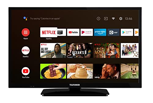 TELEFUNKEN XH24AN550MV 24 Zoll Fernseher/Android Smart TV (HD Ready, HDR, Triple-Tuner, 12 Volt, Bluetooth) [2023]