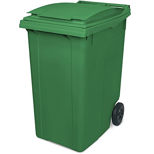 BRB 360 Liter Mülltonne nach DIN EN ISO 9001 und DIN EN ISO 14001, HxBxT 1100 x 600 x 875 mm, grün