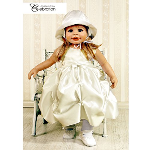 Babykleid Mädchen Kleid Festkleid Satin ivory Set 2-teilig Modell 4808-i (74)