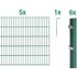 Metallzaun Grund-Set Doppelstabmatte Grün z. Einbetonieren 80 cm x 10 m