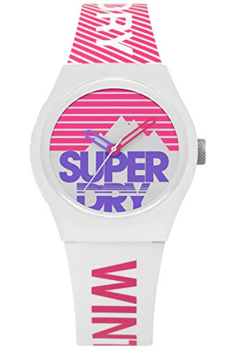 Superdry Damen Analog Quarz Uhr mit Silikon Armband SYL255WP