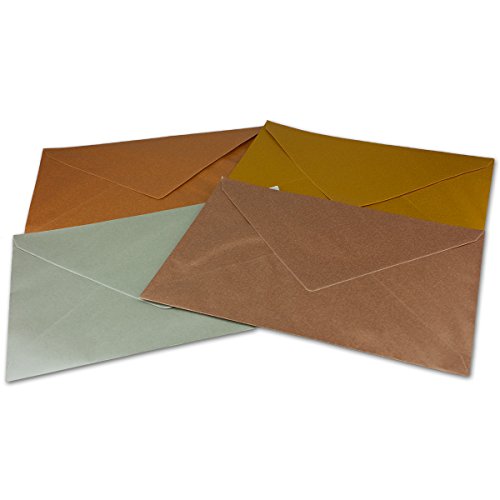 FarbenFroh by GUSTAV NEUSER Metallic Briefumschläge Paket - 40 Stück - metallisch-glänzende Kuverts in DIN C5 Format 162 x 229 mm - Nassklebung - Post-Umschläge ohne Fenster