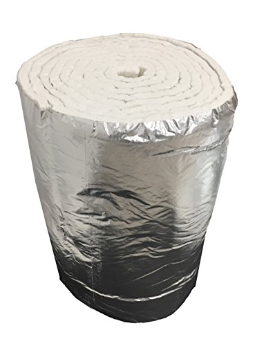 Keramikfasermatte + Aluminium bis 1200°C, Rolle 730 cm x 61 cm Dick 2,5 cm, Dichte 64 kg/M3