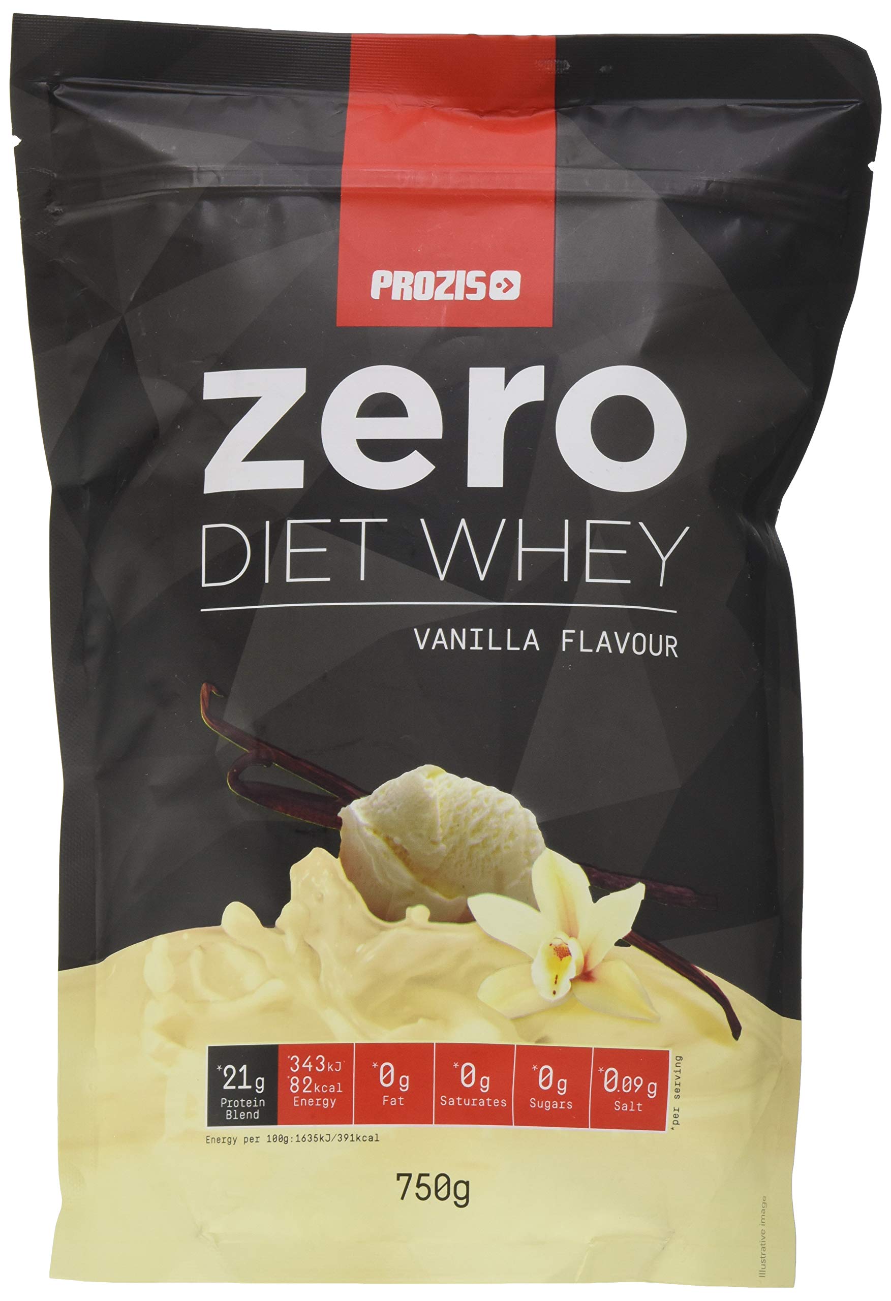 Prozis Zero Diet Whey 750 g - Diät Molkenprotein-Isolat und Hydrolysat ohne Zucker, leicht verdaulich - Vanille