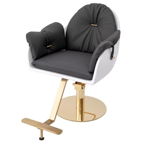 aweiyouxiang Friseurstuhl, bodenstehend, um 360° drehbar, Sitzkissen abnehmbar, leicht zu reinigen, hydraulischer Friseurstuhl mit Verstellbarer Höhe, geeignet für Schönheitssalons,H