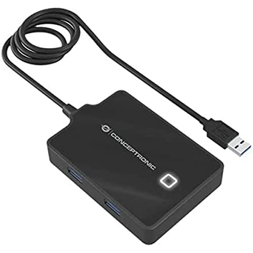 Conceptronic USB-Hub 4-Port 3.0/ 4x3.0/ mit Netzteil/schwarz.