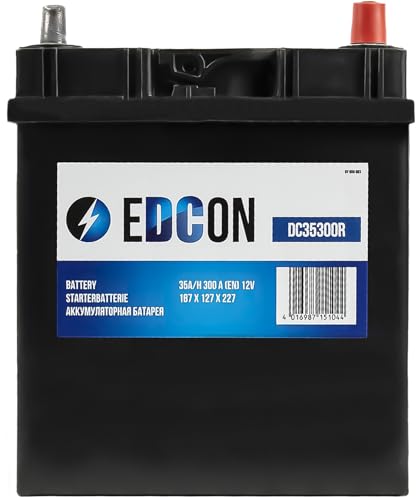 EDCON DC35300R Autobatterie 12V – 35Ah – 300A – Starterbatterie – Bleisäure Ca/Ca Technologie