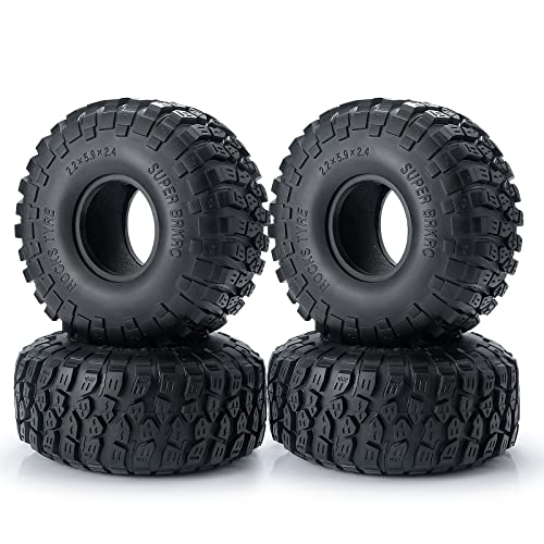 AXspeed 4 Stück RC-Reifen, 2,2 Zoll 150mm Gummireifen-Set, Radreifen für 1/10 Axial Wraith 90048 RR10 Crawler Car