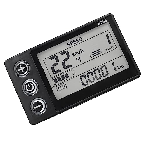 DEARBORN Armaturenbrett-Controller, Kunststoff-Armaturenbrett-Controller, 24 V, 36 V, 48 V, 60 V, S866, Wasserdichtes 6-Poliges LCD-Display für Elektrofahrräder für -E-Bike-Roller