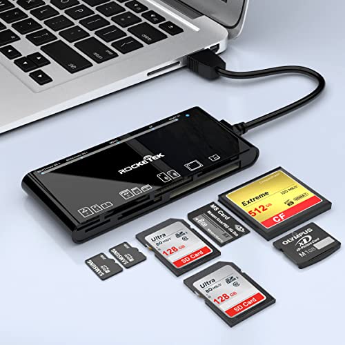 USB 3.0 Multi-Card Reader, SD/TF/CF/Micro SD/XD/MS 7-in-1 Fast 5 Gbps Speicherkartenleser/Writer/Hub für SD SDXC SDHC CF CFI TF Micro SD Micro SDHC MS MMC UHS-I Karten, für Windows/Linux/Mac OS