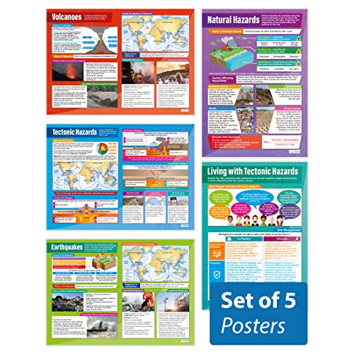 Daydream Education Poster Tectonic Hazards – Set von 5 | Geographie-Poster | Glanzpapier mit den Maßen 850 mm x 594 mm (A1) | Geografie-Poster | Bildungstabelle von Daydream Education
