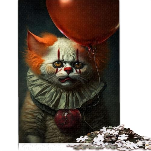 Puzzle Katze, 500 Teile, für Erwachsene, Holzpuzzle für Erwachsene und Kinder ab 12 Jahren, Puzzle zum Anfassen, Familiendekoration, 500 Teile (52 x 38 cm)