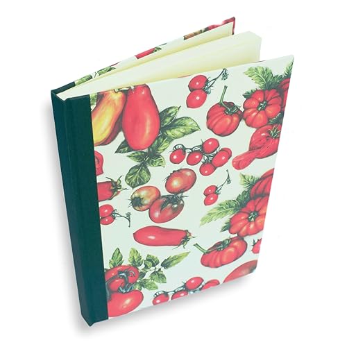 libralides – Handgemachtes Kochbuch zum Selbstgestalten mit 160 Seiten (17x24cm) Motiv/Muster „Gemüse“ Italienisches Papier - Buch für Rezepte mit Register – Rezeptbuch zum Selberschreiben