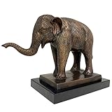 aubaho Bronzeskulptur Elefant Afrika Figur Skulptur Bronzefigur 30cm antik Stil