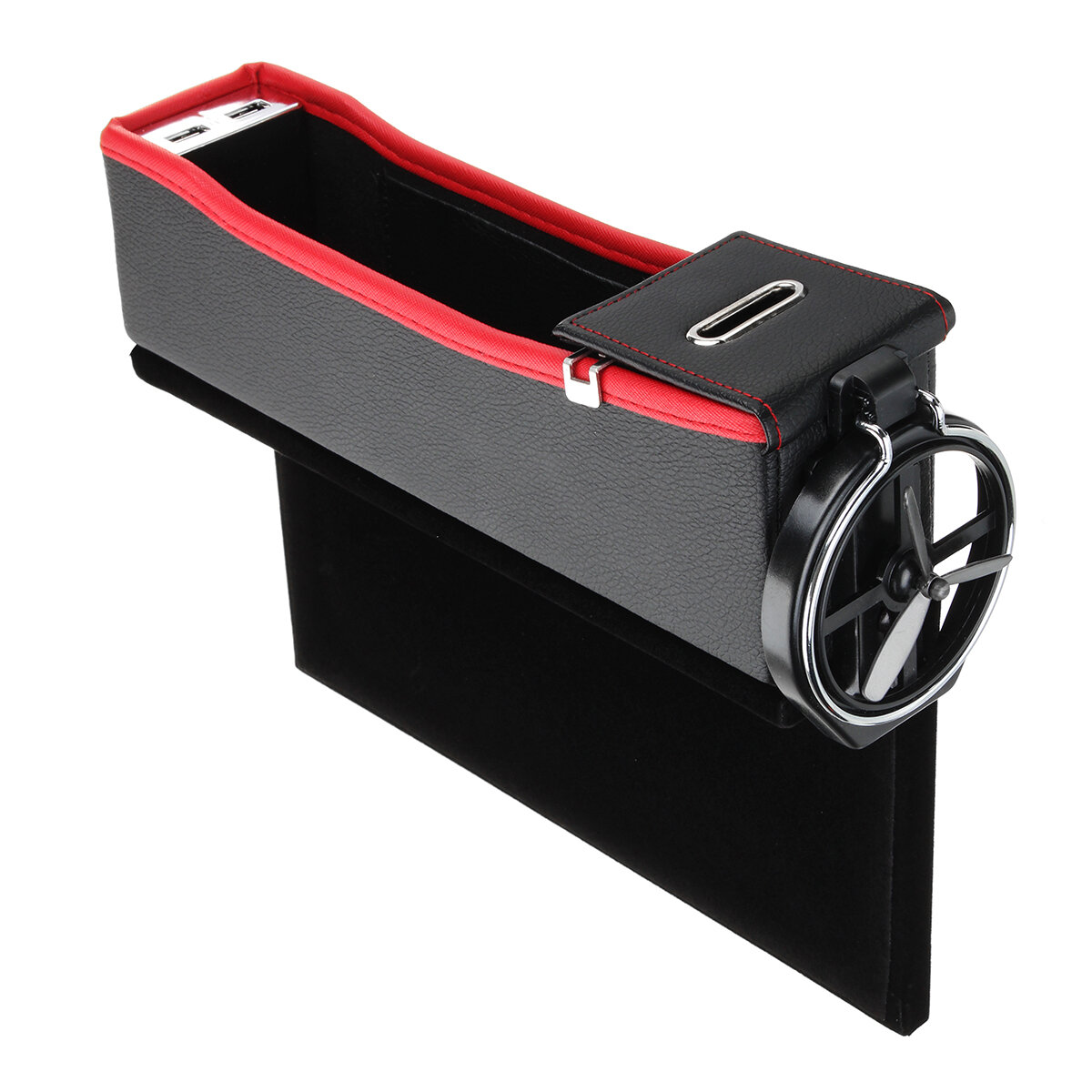 Aufbewahrungsbox für den Raum zwischen dem rechten Autositz und der Konsole mit USB-Ladegerät und Becherhalter