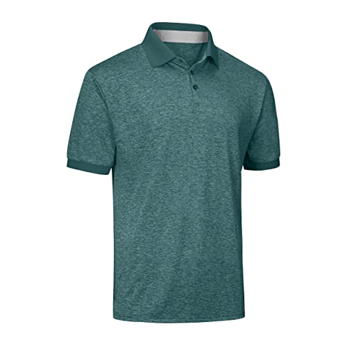 Mio Marino Golf Poloshirt für Herren - Dry Fit - Ultradünner, atmungsaktiver Stoff, Atlantic Green, 4X-Groß
