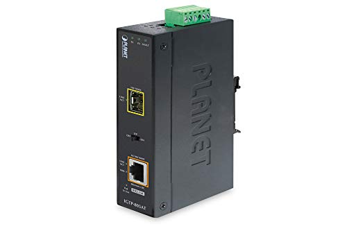 PLANET Industrial PoE Gigabit Media Converter SFP 10/100/1000Base-T to SFP Open Slot PoE 802.3at