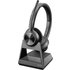 POLY SAVI 7320 Telefon On Ear Headset DECT Stereo Schwarz Mikrofon-Rauschunterdrückung Mikrofon-Stu