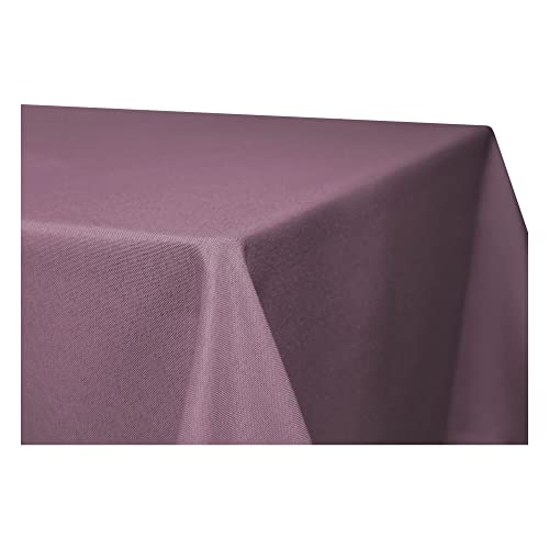 Tischdecke rechteckig Leinenoptik Lotuseffekt Tischwäsche Wasserabweisend Tischtuch Fleckenabweisend Bügelfrei Abwischbar Waschbar Innen und Außen Perleffekt (160 x 220 cm, lila)