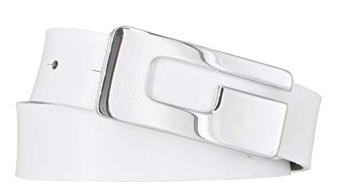 Mytem-Gear Damen Leder Gürtel 30 mm Nappaleder Damengürtel Ledergürtel (90, Weiß)