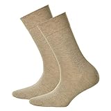 Hudson RELAX COTTON Damen Socken, Baumwollsocken Damen ohne Gummibund, Frauen Socken mit verstärkter Sohle (hautfreundlich, viele Farben) Menge: 1 Paar, Beige (Chinin-mel. 0713), Gr. 35-38