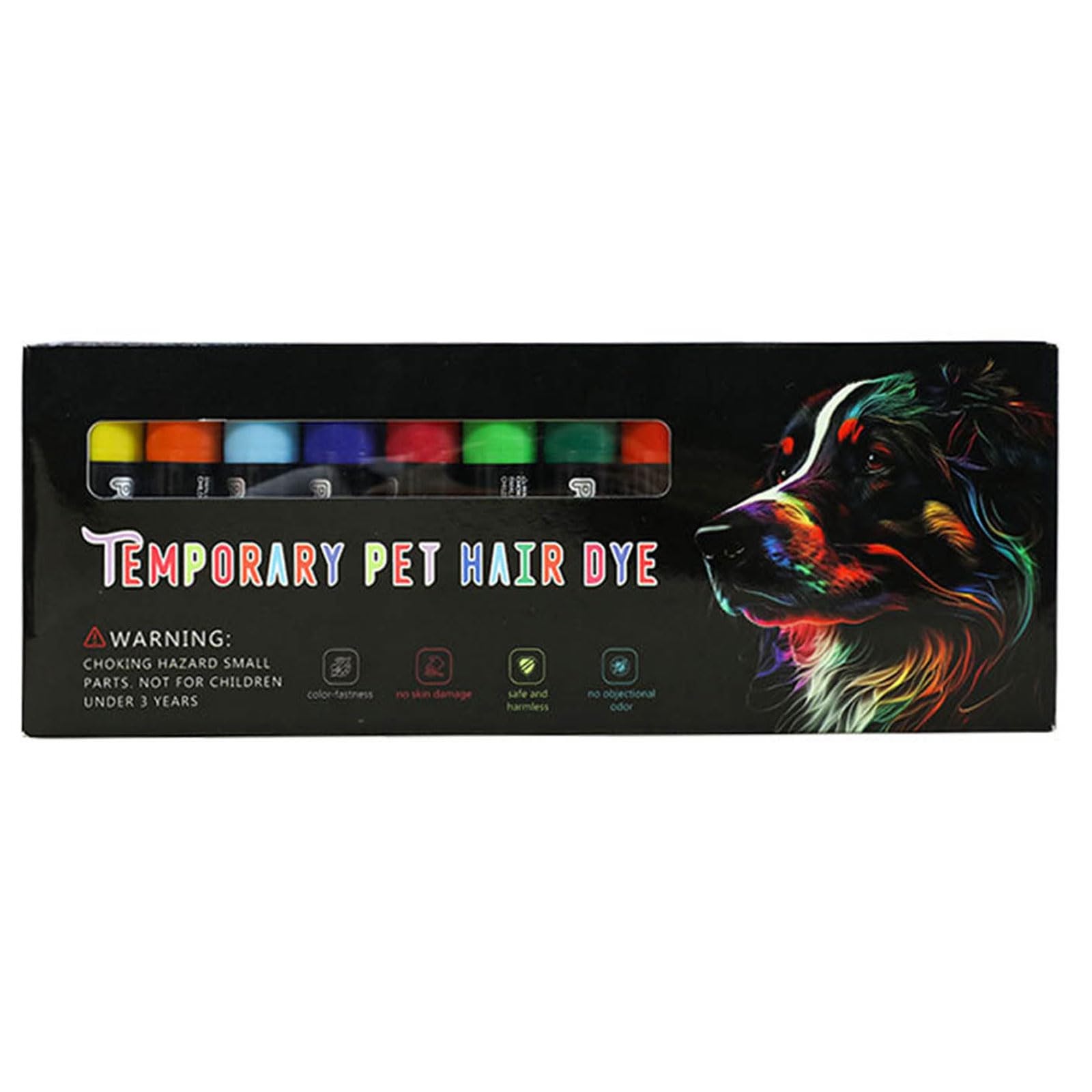 WuLi77 Hundepflegekreide 12-Farben Set Sichere Waschbare Haarkreide Für Halloween Karneval Party Tierhaarfärbestifte Set Leicht Zu Entfernen