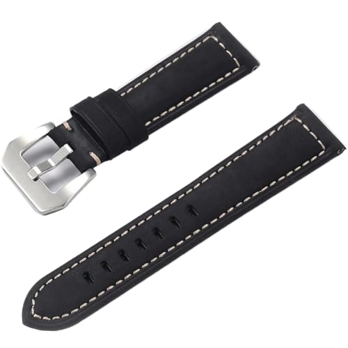 ZacLAy Schnellverschluss-Uhrenarmband, genarbtes Leder, Uhrenarmband, 22mm, 24mm, Ersatzarmband, Elijah 3, 22mm