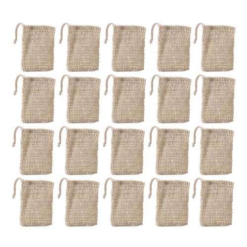 BYCUFF Seifensäckchen aus natürlichem Sisal für Duschbad, Peeling, Seifenschoner, 50 Stück