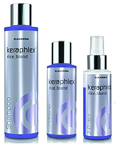 Elkaderm KERAPHLEX ice_blond Shampoo 200ml & Conditioner 100ml & 2-Phasen Kur 100ml